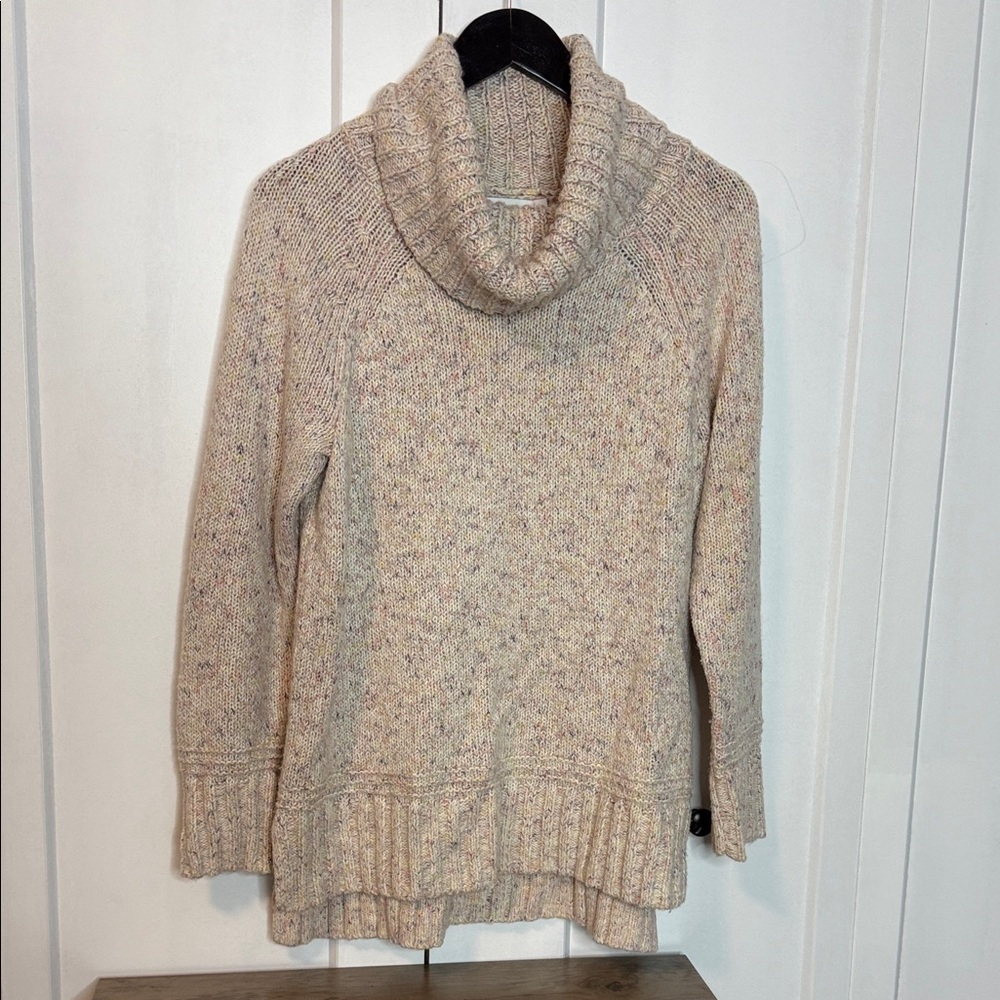 Reitmans Speckled Cream Cowl Neck Knit Sweater - Funfetti - Large